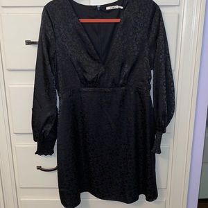 Miami black satin shirt dress size L